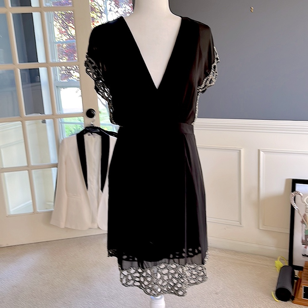 Black cocktail dress with beading
